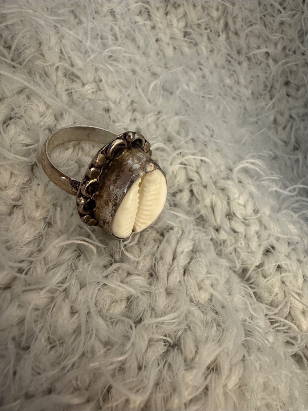 Handmade Cowrie Shell Statement Ring - Picture 5 of 5